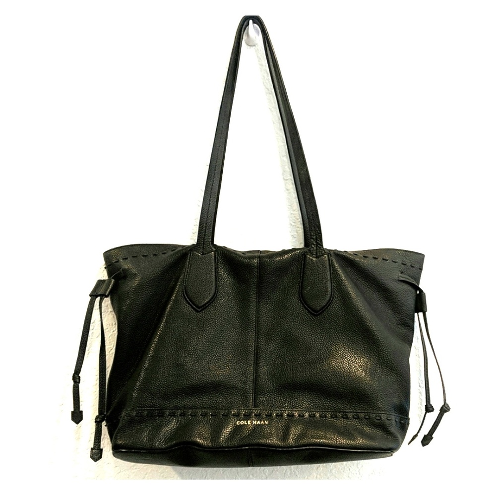 Cole Haan Alessa Black Drawstring Tote Bag